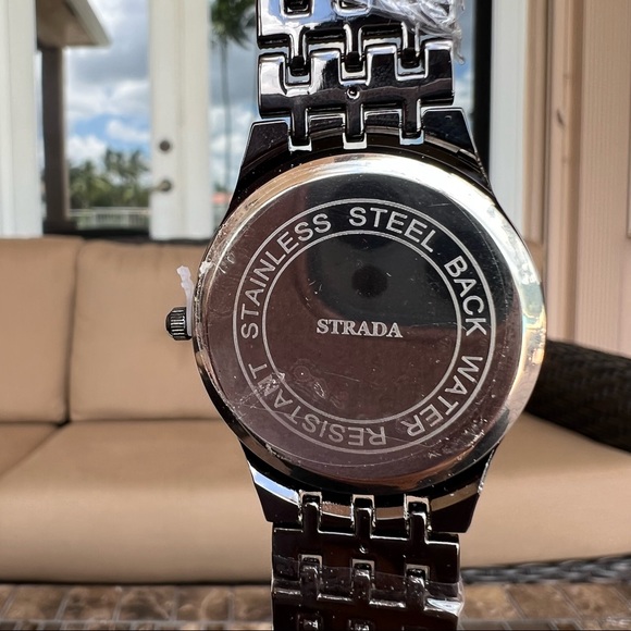 STRADA Dark Silvertone Watch with Stainless Back - Picture 9 of 10
